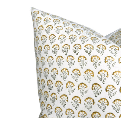 Floral Pillow Cover in Marigold