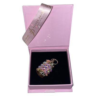 Gold Swarovski Crystal Cylinder Charm with sparkling crystals