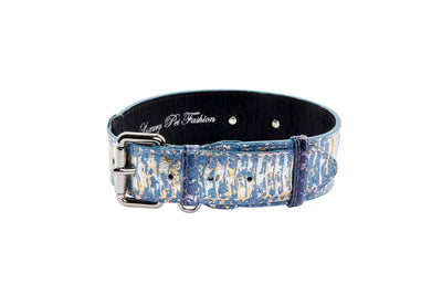 Light Blue/Dark Blue Silver Iridescent Snake Collar With Silver Classic by Allysa Payne Beverly Hills - product image 3 for Resin Society