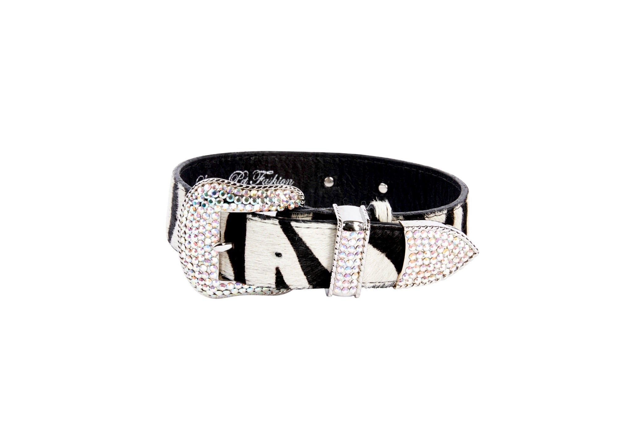 Zebra Print Hair On Hide Italian Leather With Swarovski Crystal Hardware by Allysa Payne Beverly Hills - product image 3 for Resin Society