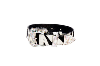 Zebra Print Hair On Hide Italian Leather With Swarovski Crystal Hardware by Allysa Payne Beverly Hills - product image 3 for Resin Society
