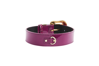 Purple Patent Italian Leather/Swarovski Crystal Hardware Collar by Allysa Payne Beverly Hills - product image 4 for Resin Society