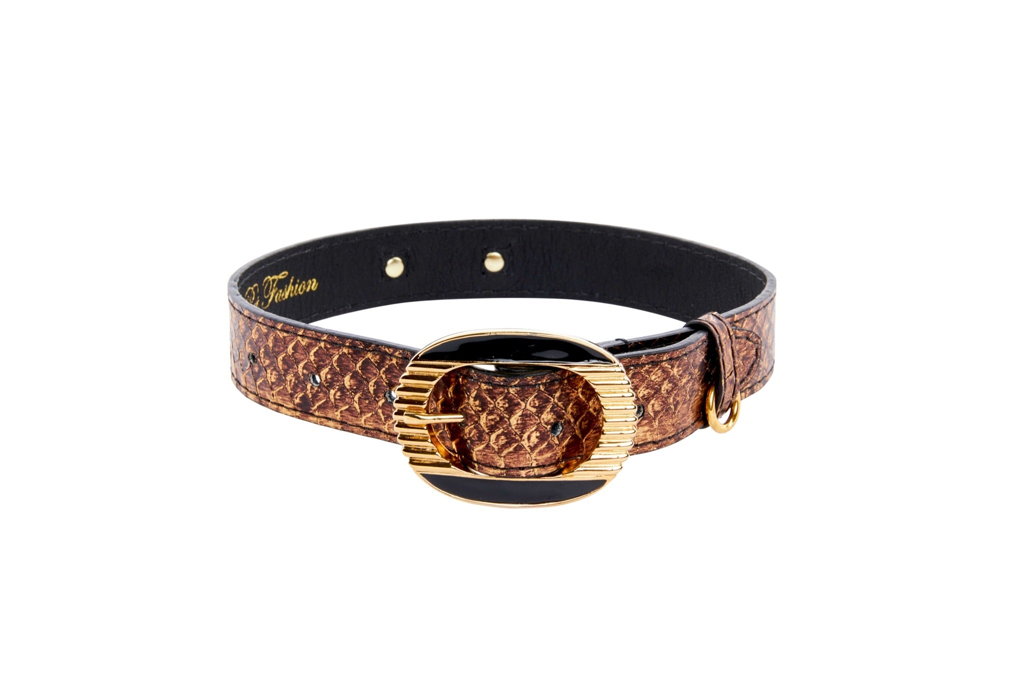 Bronze Gold Snake With Vintage Black & Gold Custom Italian Hardware by Allysa Payne Beverly Hills - product image 2 for Resin Society