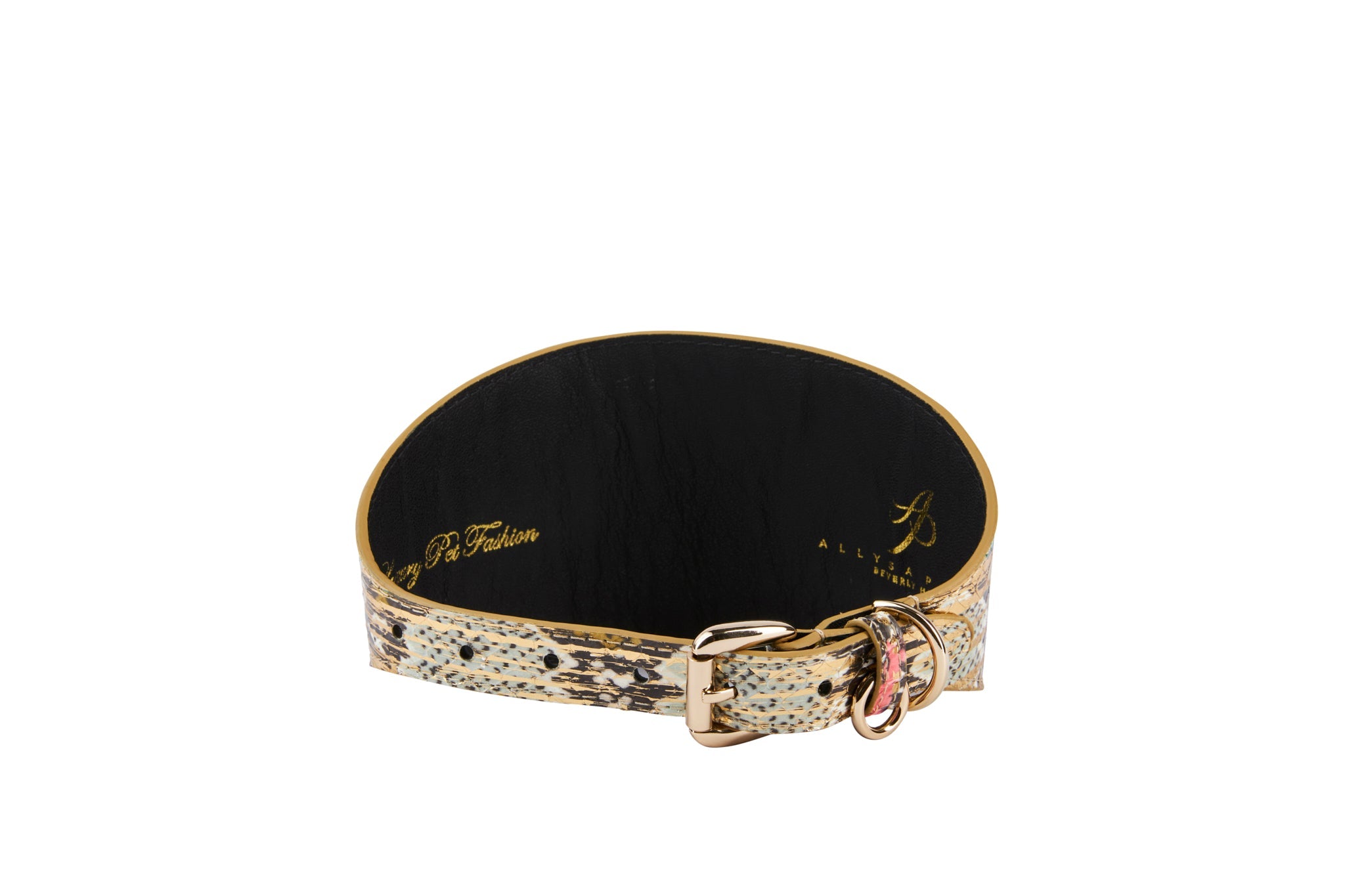 Scottsdale Collection Multi Color Gold Snake 3” Wide Style Collar With Gold Starfish
