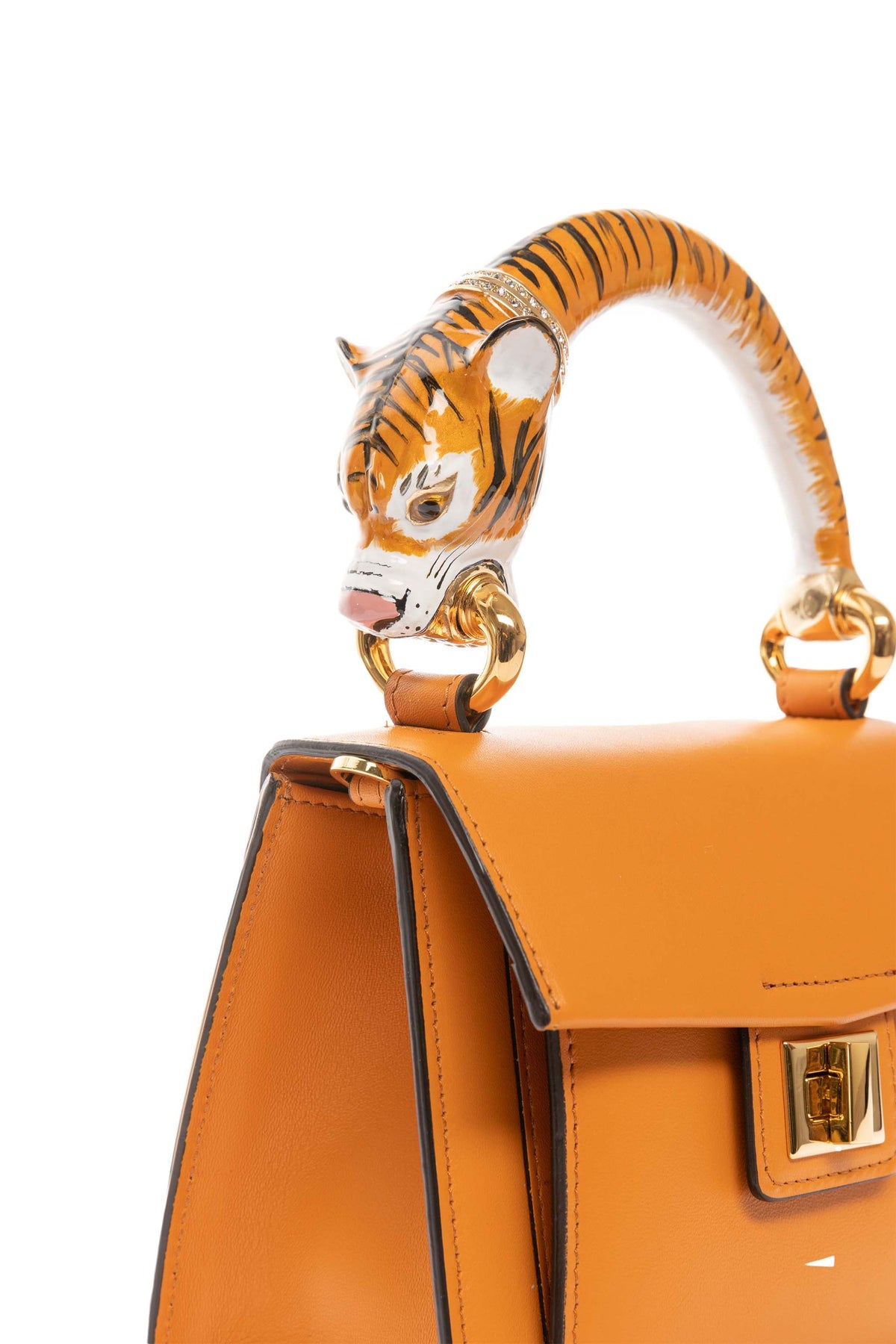 Tiger Bag With Orange Italian Leather by Allysa Payne Beverly Hills - product image 3 for Resin Society