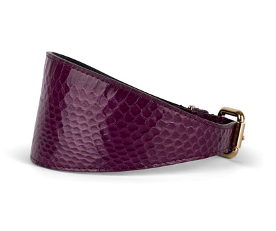 Eggplant Purple Snake 3” Wide Style Collar by Allysa Payne Beverly Hills