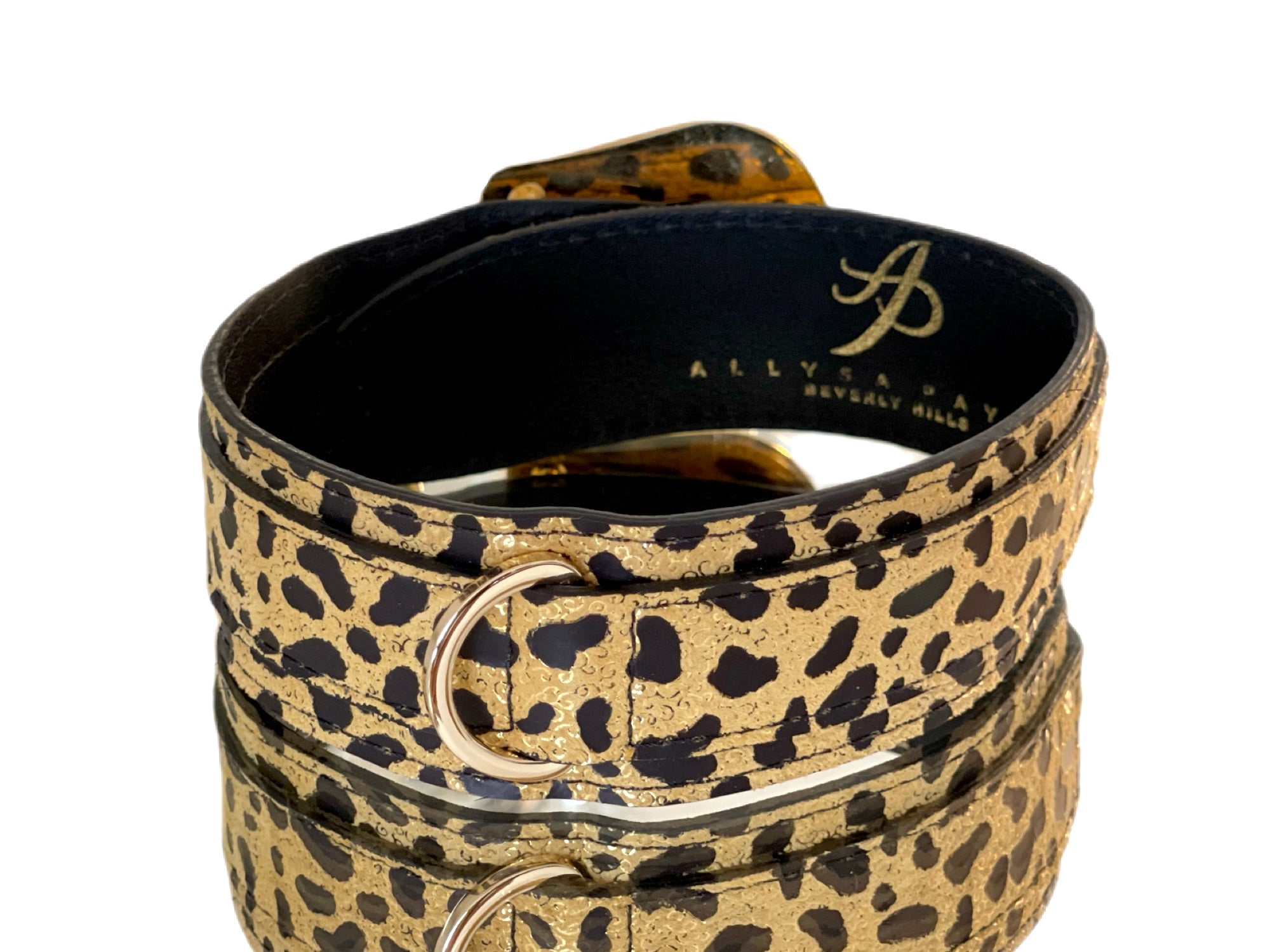 Luxury Pet Fashion Classy Leopard Print Italian Leather Collar
