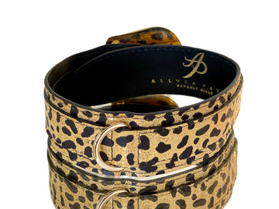 Luxury Pet Fashion Classy Leopard Print Italian Leather Collar