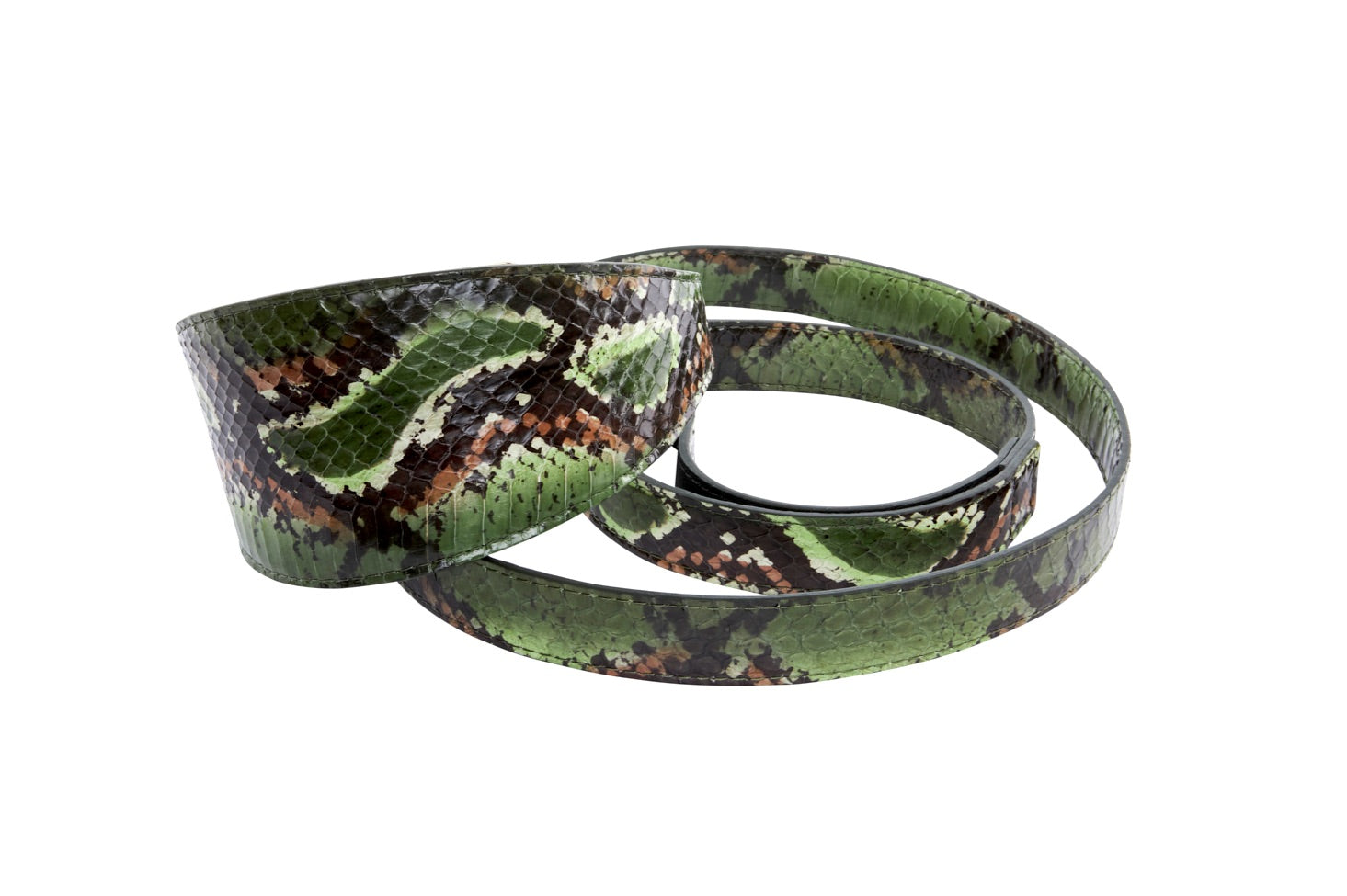 Multi Color Green Snake 3” Wide Style Collar & Leash Set