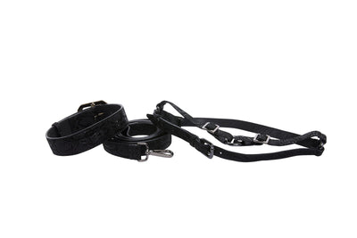 Glamorous Black Snake Print Italian Leather With Gun Metal Grey