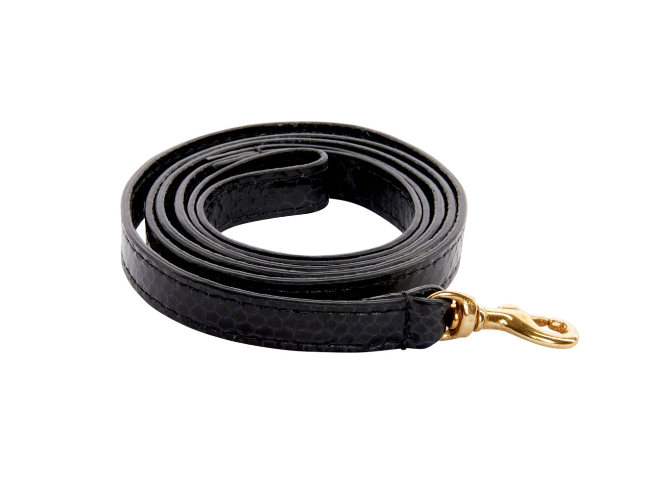 XS Black Snake Leash showcased in black with snake pattern detail