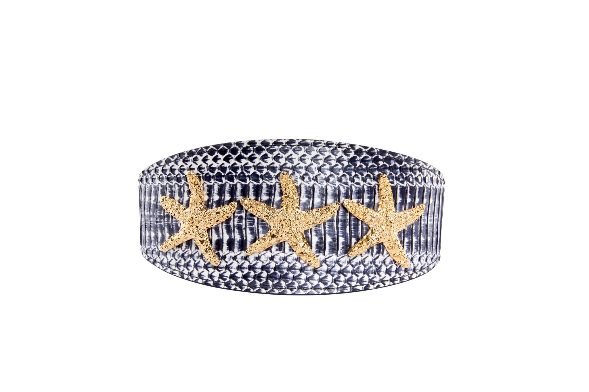 Nautical Collection. White & Navy Snake With Nautical Navy & Gold