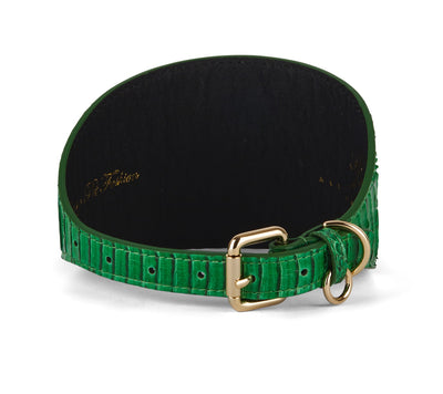 Emerald Green Snake 4” Wide Style Collar