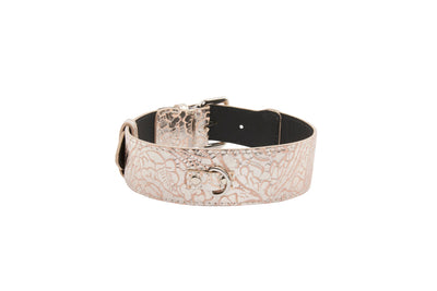 Soft Pink/Silver Floral Print Italian Leather With Silver Classic by Allysa Payne Beverly Hills - product image 3 for Resin Society