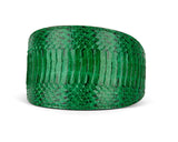 Emerald Green Snake pattern 4-inch wide style collar in emerald green color