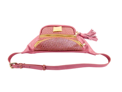 Pearl Pink Italian Leather/Pink Tilapia Fanny Pack With Custom Large by Allysa Payne Beverly Hills - product image 2 for Resin Society