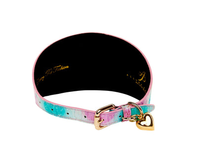 Turquoise, Fuchsia, Off White Snake 4” Wide Collar by Allysa Payne Beverly Hills - product image 2 for Resin Society