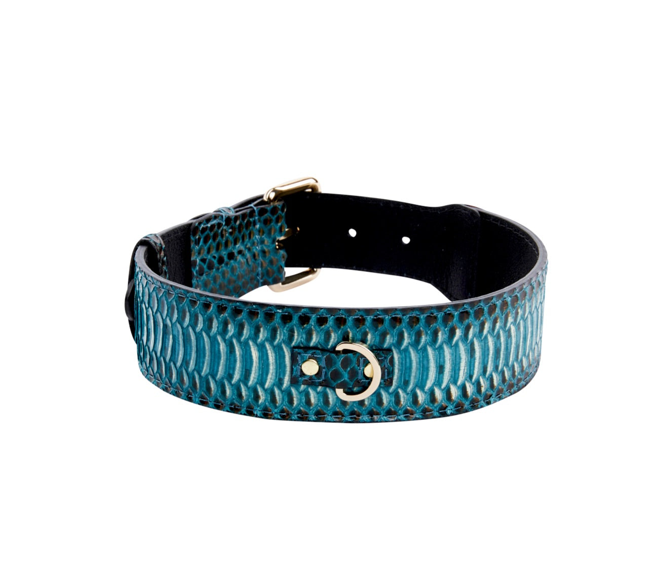 Turquoise, Black Snake Classic Collar With Silver & Gold Classic by Allysa Payne Beverly Hills - product image 3 for Resin Society