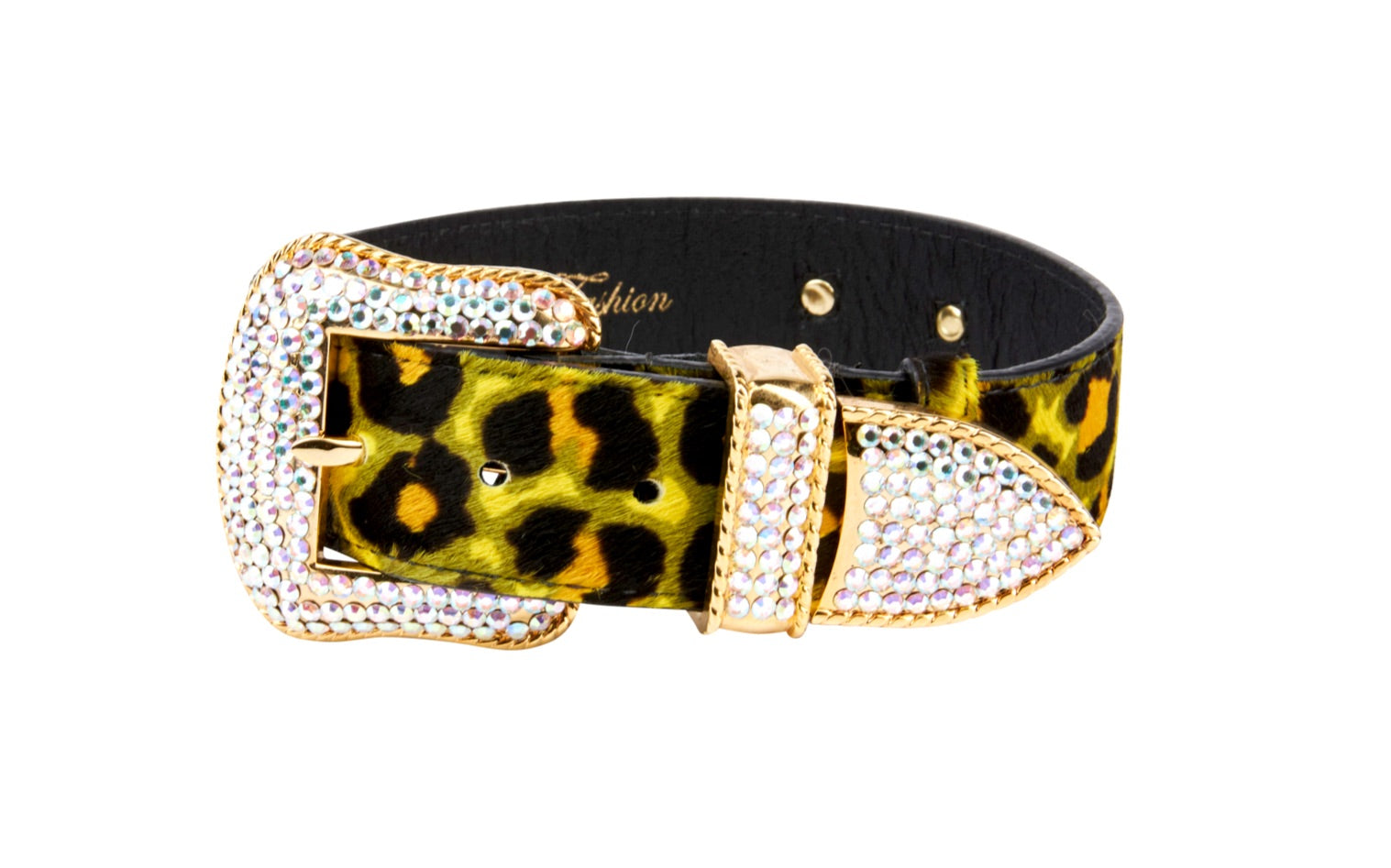 Yellow, Green, Black, Orange Leopard Print Hair On Hide Italian Leather by Allysa Payne Beverly Hills - product image 2 for Resin Society