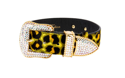 Yellow, Green, Black, Orange Leopard Print Hair On Hide Italian Leather by Allysa Payne Beverly Hills - product image 2 for Resin Society
