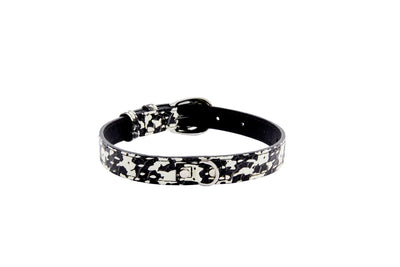 Black & White Snake Collar With Silver Oval Hardware by Allysa Payne Beverly Hills - product image 3 for Resin Society