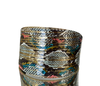 Luxury Pet Fashion Collar from the Scottsdale Collection featuring gold multi-tone snakeskin and Italian leather lining