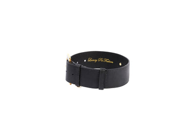 Black Italian Leather Collar With Glamorous Italian Hardware by Allysa Payne Beverly Hills - product image 3 for Resin Society