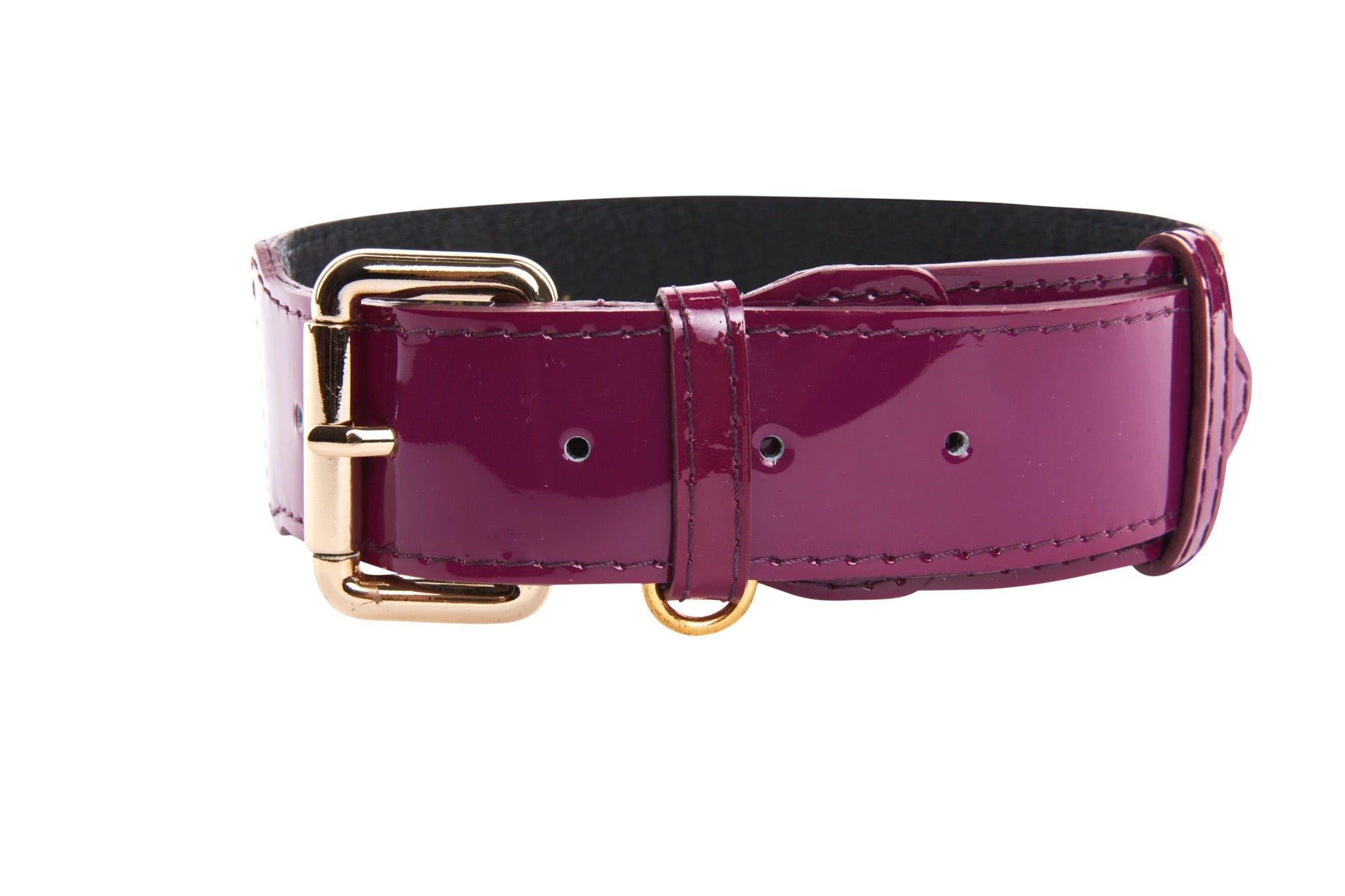 Purple Patent Italian Leather/Classic Hardware Collar by Allysa Payne Beverly Hills - main product image for Resin Society