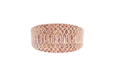 Wide collar made from light brown Italian leather embossed with a textured snake scale pattern, shown flat against a white background.