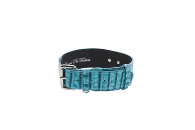Turquoise Embossed Croc Italian Leather With Silver Classic Hardware by Allysa Payne Beverly Hills - product image 2 for Resin Society