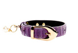 XS Purple and Silver Snake Dog Collar with Vintage Hardware and Pearl Charm