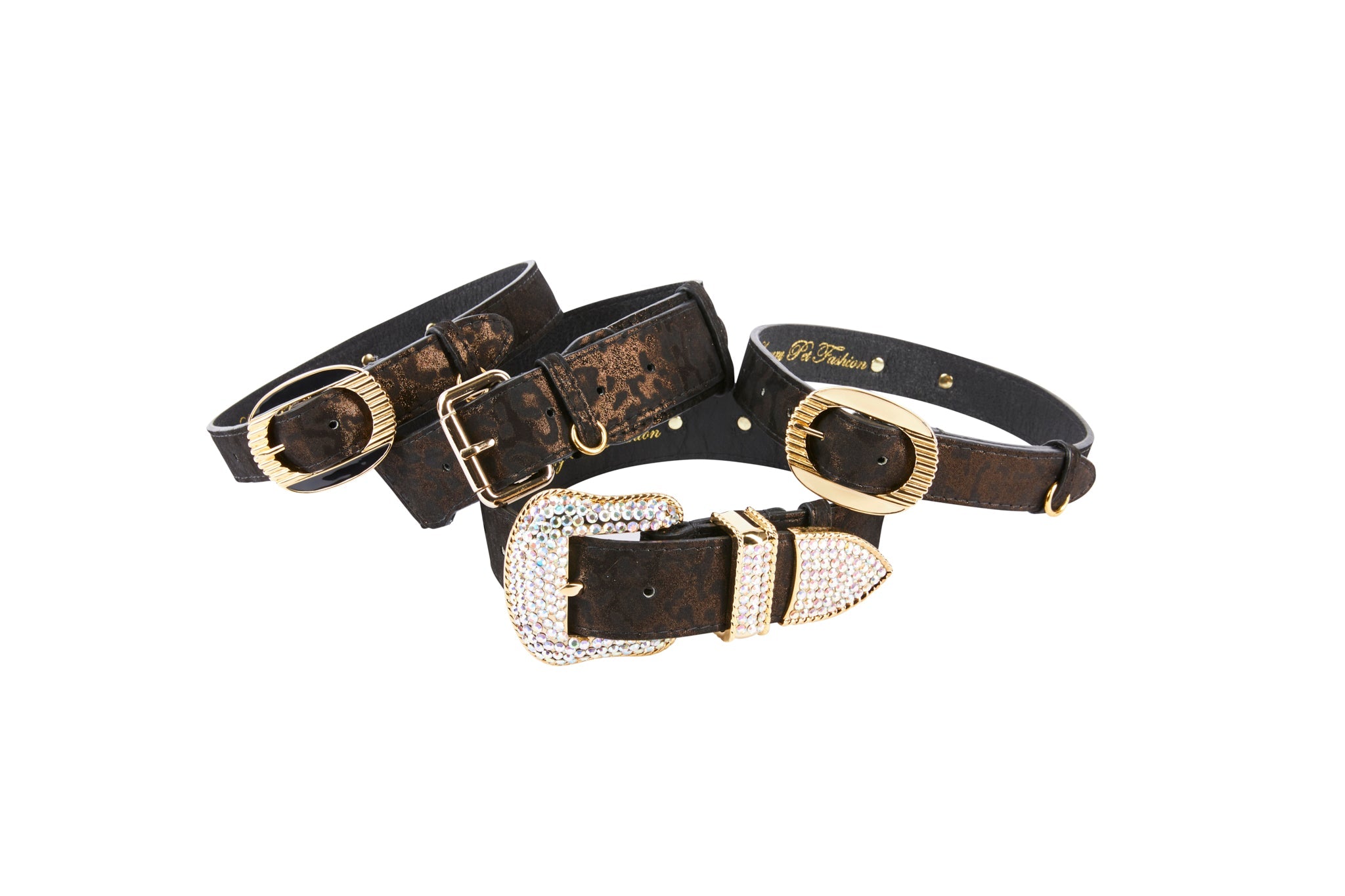 Dark Brown/Bronze Abstract Leopard Print Italian Leather Set Of 4 by Allysa Payne Beverly Hills - product image 2 for Resin Society