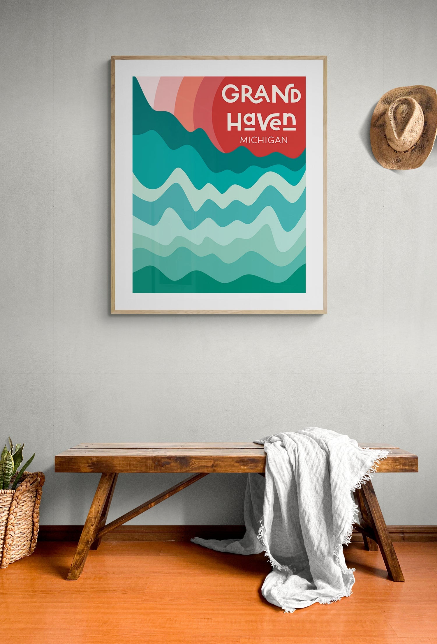 Destination: Grand Haven - Modern Art Print by Alicia Bock Print Shop