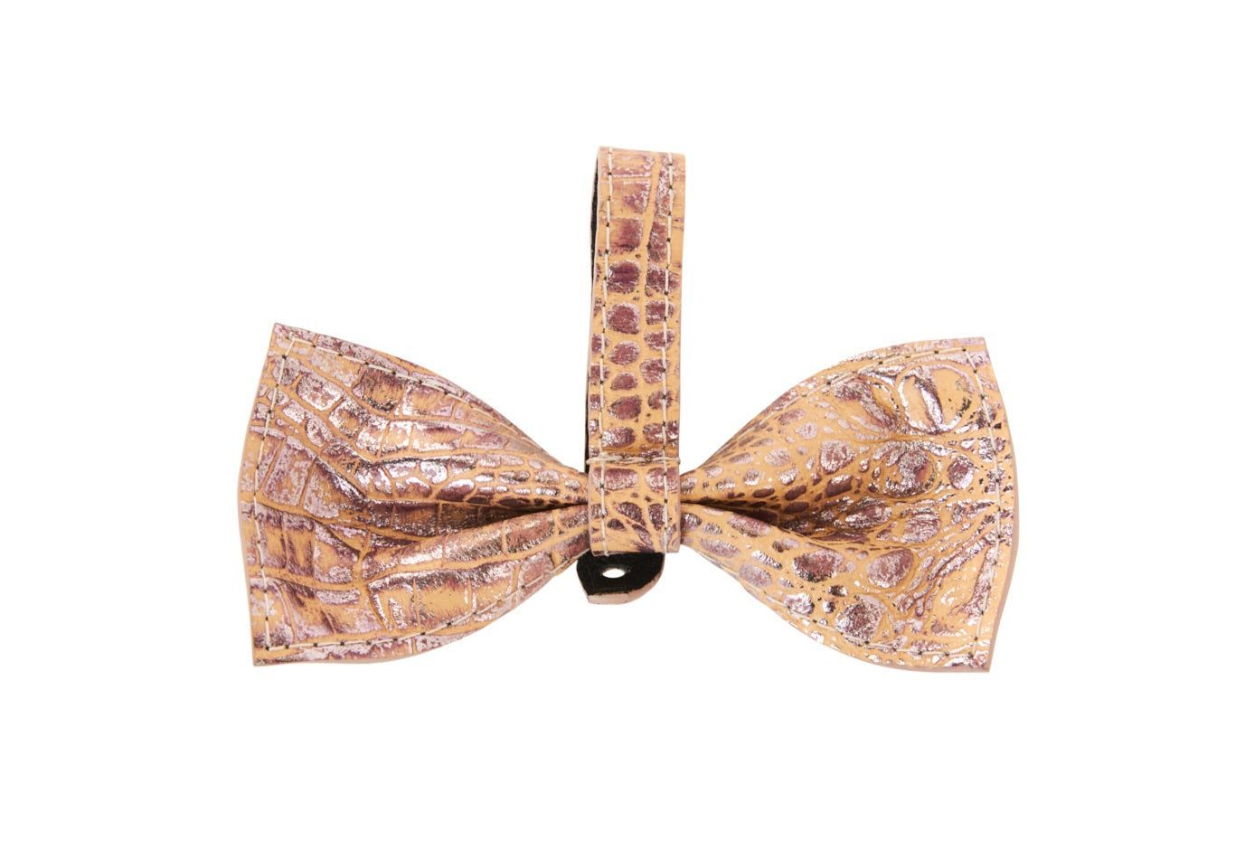 Pink, Purple & Silver Embossed Croc luxury pet bowtie with embossed crocodile pattern in vibrant colors