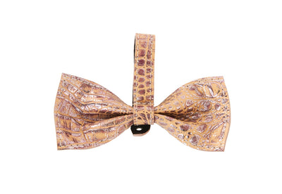 Pink, Purple & Silver Embossed Croc luxury pet bowtie with embossed crocodile pattern in vibrant colors