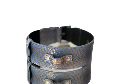 Luxury Pet Fashion Baby Blue/Blue/Bronze Classic Snake Collar