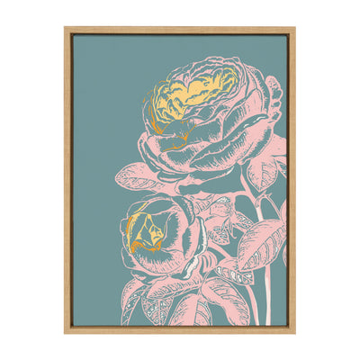 Sylvie Floral in Teal Framed Canvas by kateandlaurel - product image 8 for Resin Society