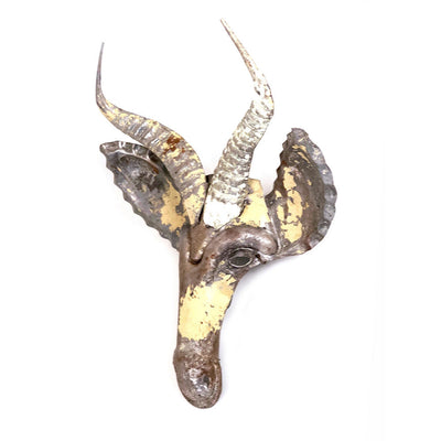 Recycled Springbok Metal Animal Wall Mask by Mbare Ltd - product image 3 for Resin Society