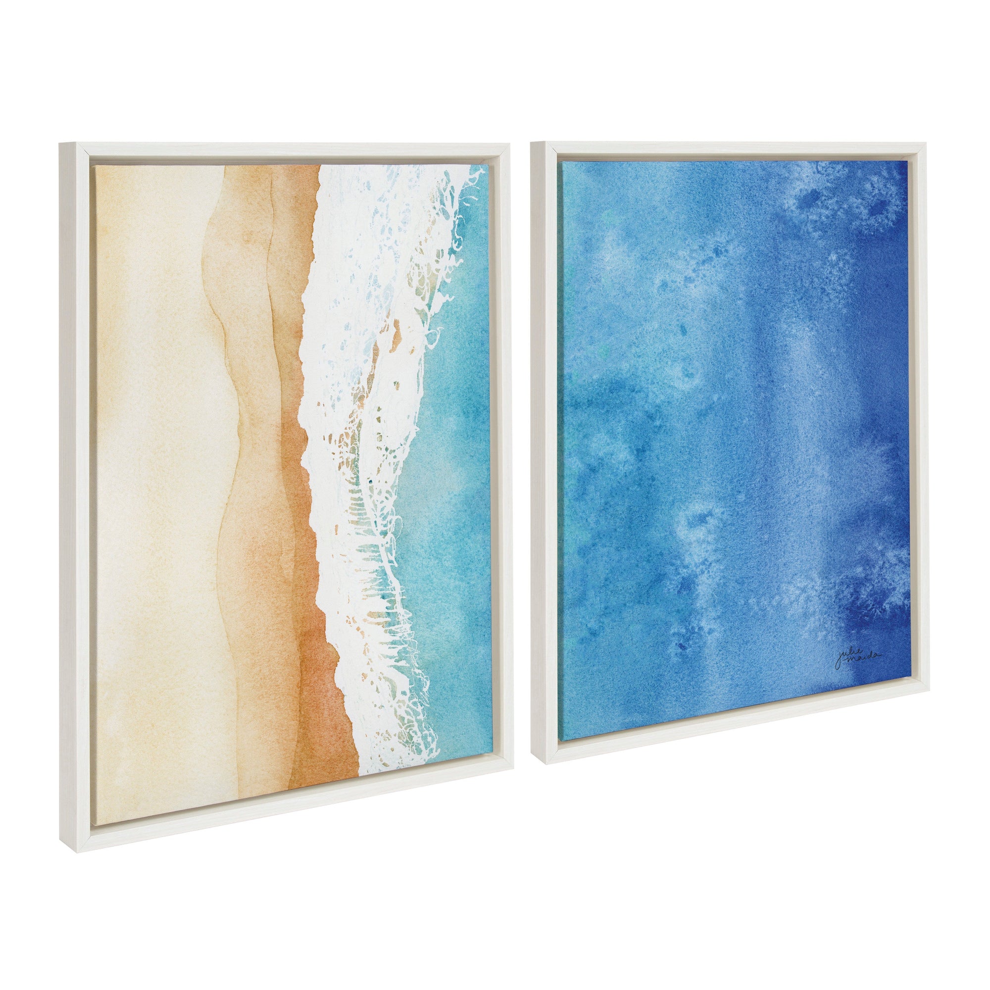 Sylvie Ocean Wake 1 and 2 Framed Canvas by kateandlaurel - product image 7 for Resin Society