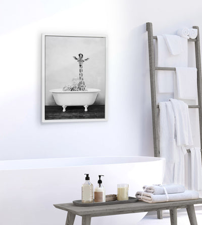Sylvie Giraffe 2 in the Tub Framed Canvas by kateandlaurel - product image 7 for Resin Society