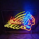 Indian Motorcycle Neon Signs Light illuminated in a dim room