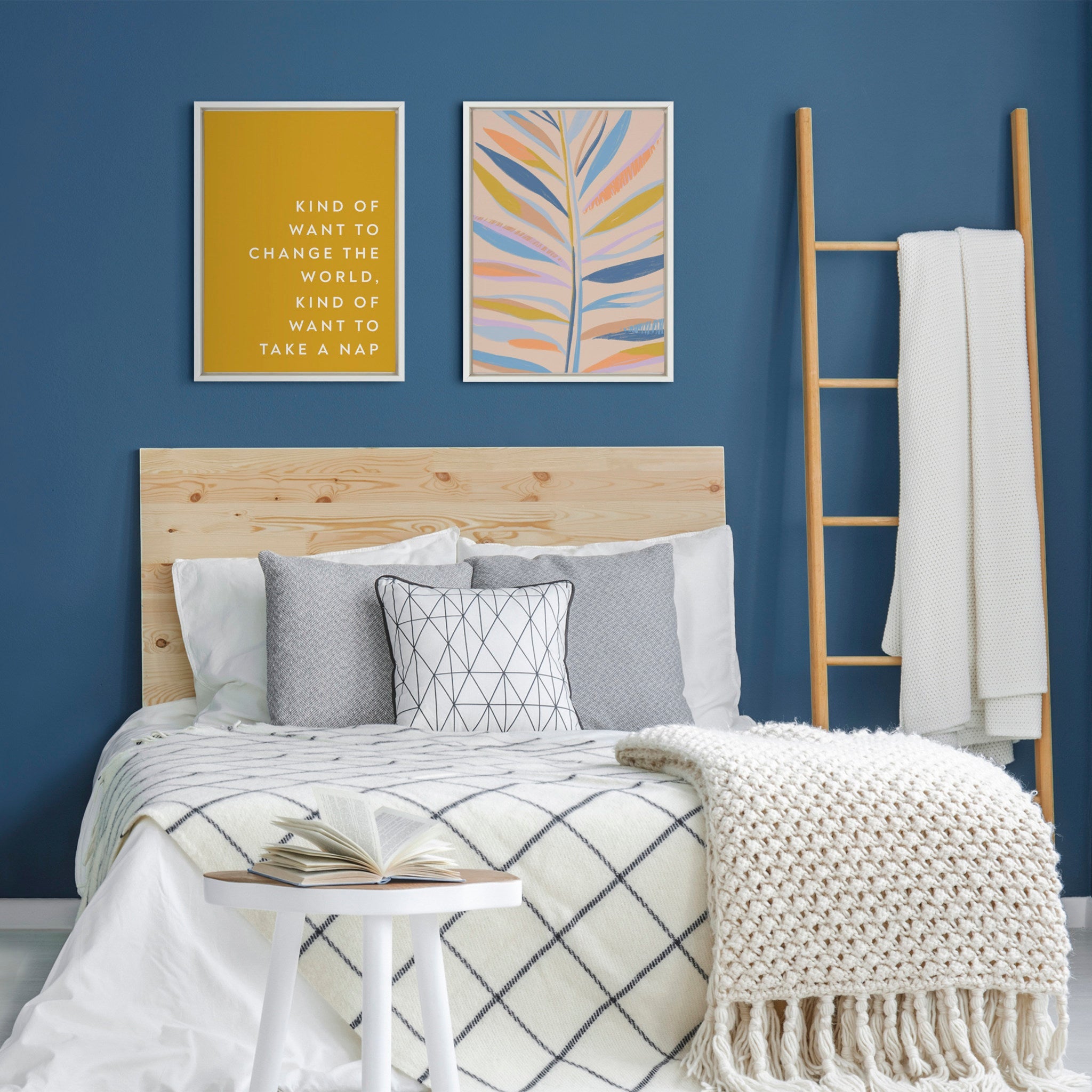 Sylvie Change the World Nap Framed Canvas by kateandlaurel - product image 7 for Resin Society