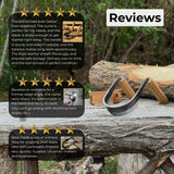 Inshave Half-Rounded Drawknife 9.5 cm by Sharky Forged Steel Tools with ash wood handles and leather sheath