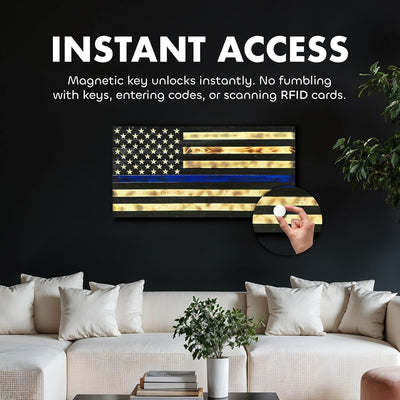 Large Thin Blue Line American Flag Gun Safe by Bellewood Designs - product image 2 for Resin Society