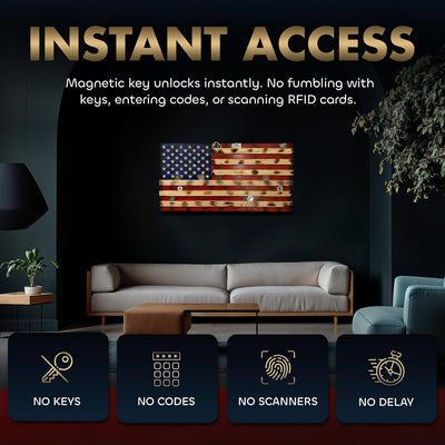 American Flag Challenge Coin Display and Hidden Gun Cabinet by Bellewood Designs - product image 4 for Resin Society