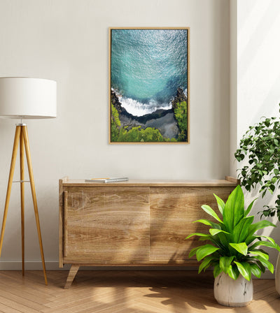 Sylvie Maui Black Sand Beach 1 Framed Canvas by Rachel Bolgov by kateandlaurel - product image 4 for Resin Society