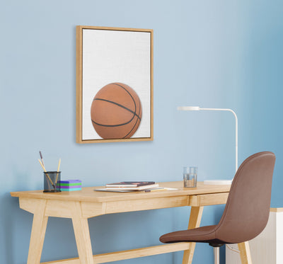 Sylvie Color Basketball Portrait Framed Canvas, Natural 18x24 by kateandlaurel - product image 7 for Resin Society