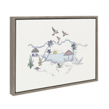 Sylvie Tropical Beach Scene Framed Canvas by The Creative Bunch Studio by kateandlaurel - main product image for Resin Society