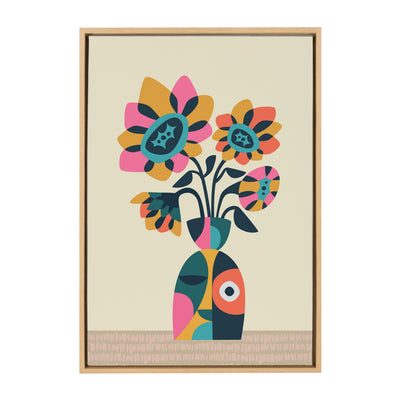 Sylvie Mid Century Modern Sunflowers Framed Canvas by kateandlaurel - product image 10 for Resin Society