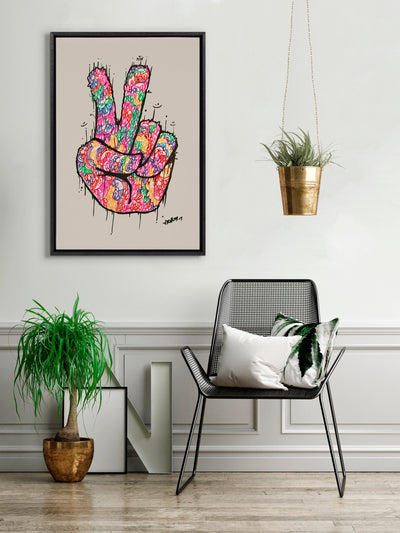 Sylvie Peace Sign Framed Canvas by kateandlaurel - product image 12 for Resin Society